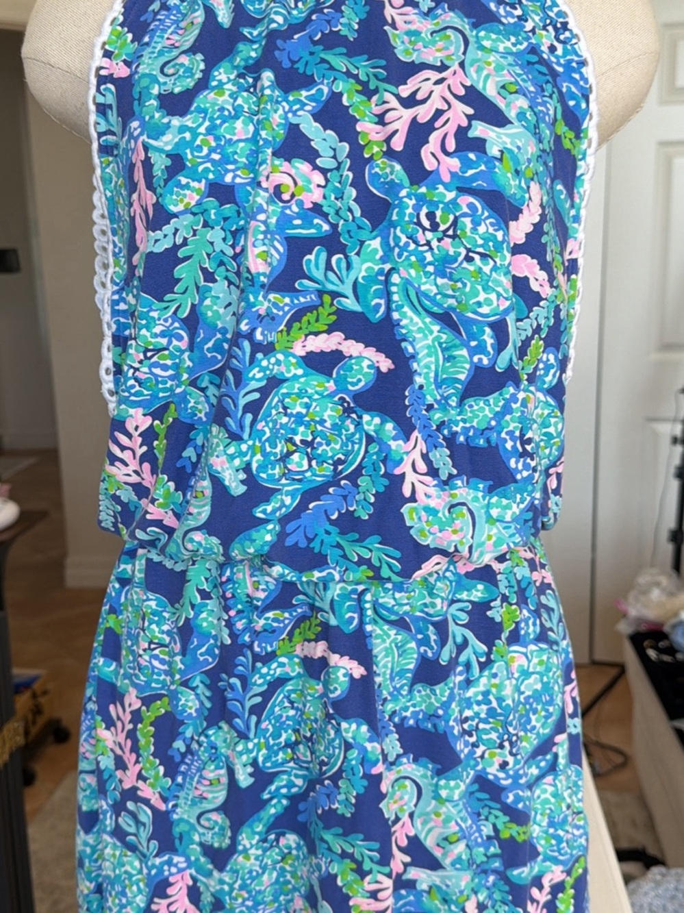 Lilly Pulitzer XS Sea Turtle Print Halter Romper
